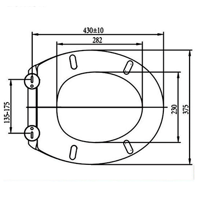 oval toilet seat size