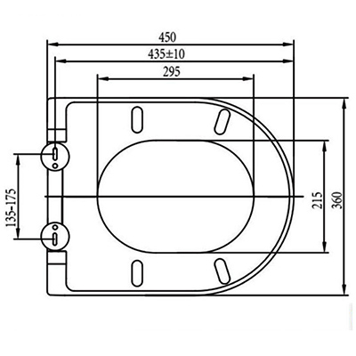 D shape toilet seat size