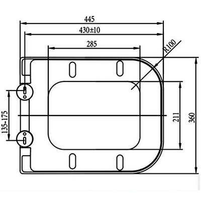 square toilet seat size