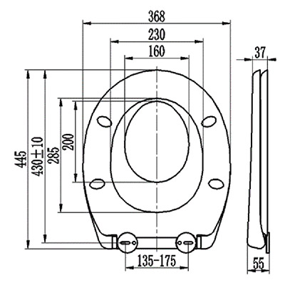 Family toilet seat size