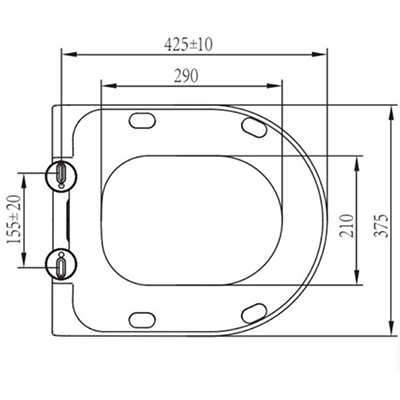 D shape toilet seat