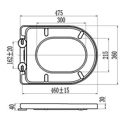 U shape toilet seat cover