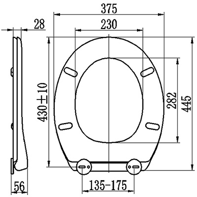 Matt toilet seat size