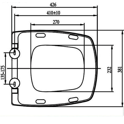 Square toilet seat cover