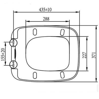 Square toilet seat cover