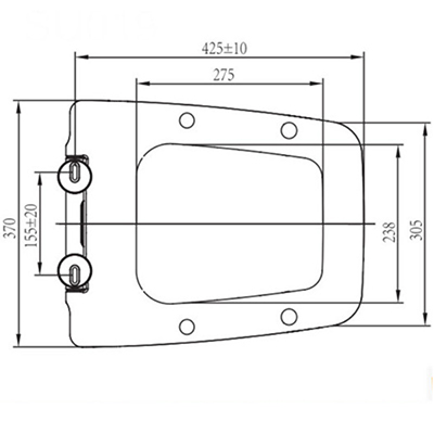 Square toilet seat