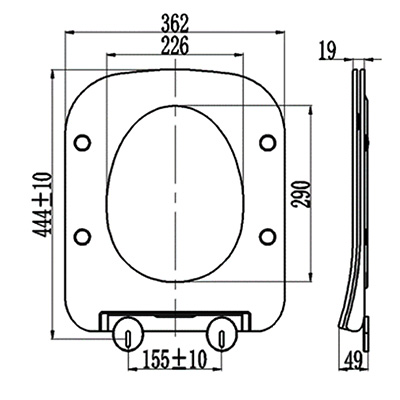 toilet seat size