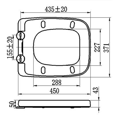 toilet seat size