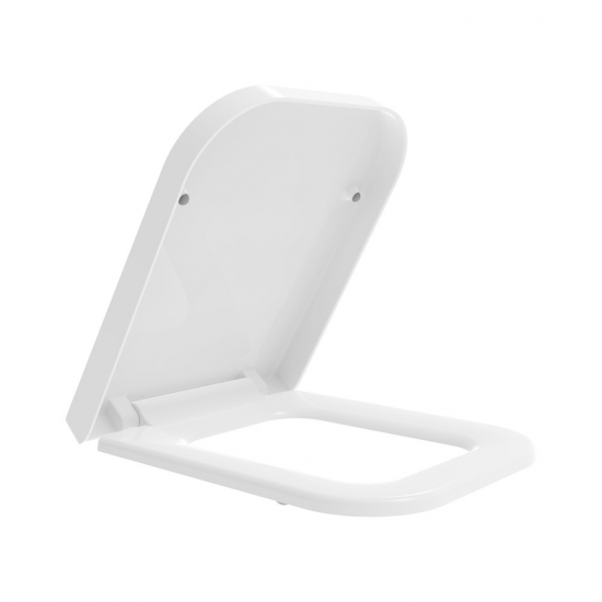 Easy Instal White Square Soft Close Toilet Seat Bottom Fixing Quick Release WC